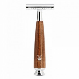 Aparat de ras clasic Safety Razor Muehle cu maner lemn frasin si piaptan inchis R220SR
